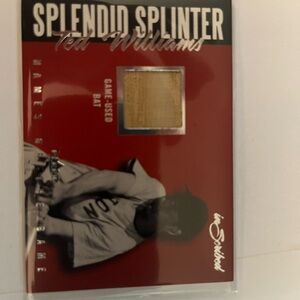 Splendid Splinter Ted Williams Game-Used Bat Card